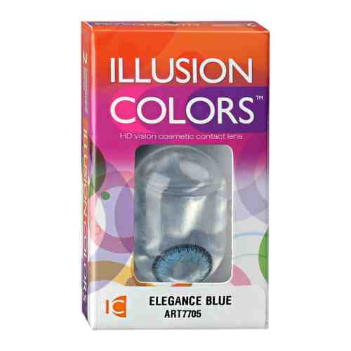 Линзы контактные цветные Illusion Colors Elegance Blue R: =8,6; DIA: = 14,0; D: =0,00 (блистер 2 штуки) арт. 3505879