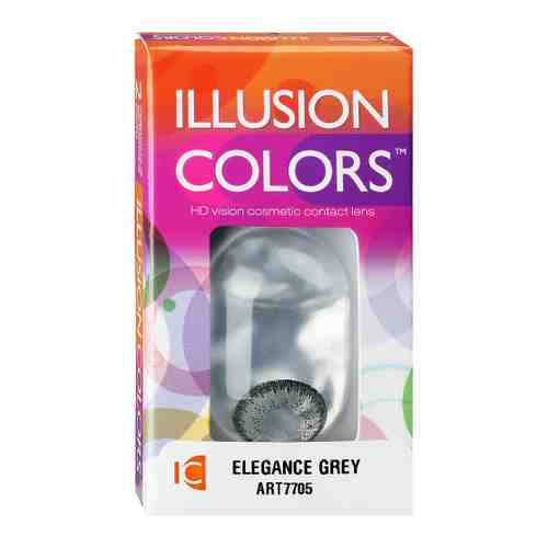 Линзы контактные цветные Illusion Colors Elegance Gray R: =8,6; DIA: = 14,0; D: =0,00 (блистер 2 штуки) арт. 3505917