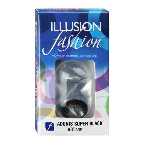 Линзы контактные цветные Illusion Fashion Adonis Superblack R: =8,6; DIA: = 14,5; D: =0,00 (блистер 2 штуки) арт. 3505918