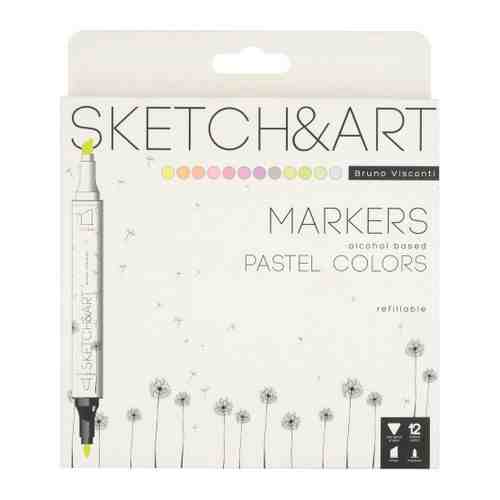 Маркеры Sketch&Art 12 цветов (толщина линии 1.0-5.0 мм) арт. 3505784