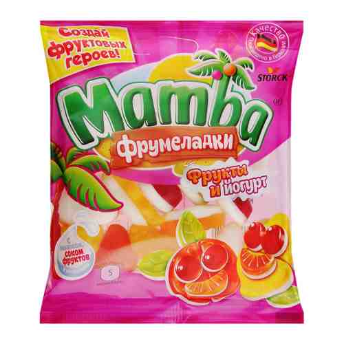 Мармелад Mamba жевательный фрукты и йогурт 72 г арт. 3410875