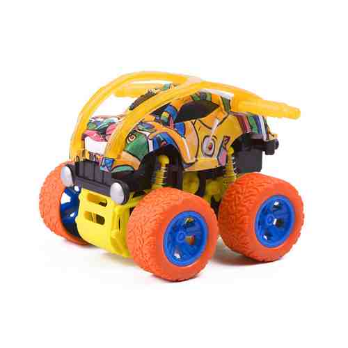 Машинка PitStop кросс граффити с оранжевыми колесами инерционная 10 см арт. 3500592