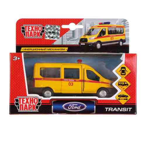 Машинка Технопарк металлическая инерционная Ford Transit Скорая помощь 12 см арт. 3432704