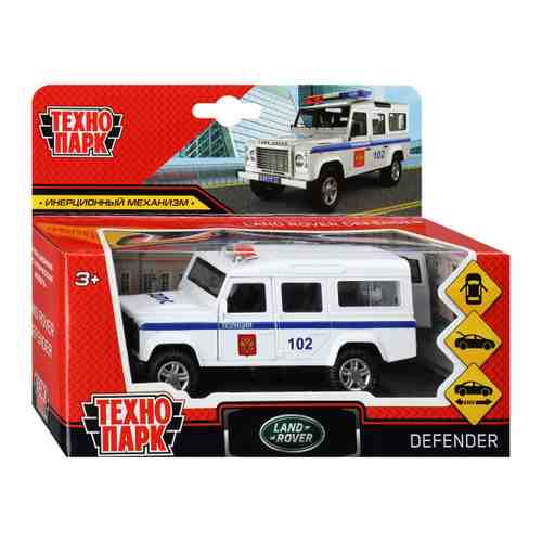 Машинка Технопарк металлическая инерционная Land Rover Defender Полиция 12 см арт. 3432628