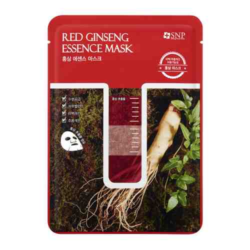 Маска для лица SNP Red Ginseng Essence с экстрактом корня красного женьшеня увлажняющая тканевая 25 мл арт. 3498125