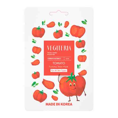 Маска для лица Vegiteria тканевая с экстрактом томата For all skin types 23 мл арт. 3481736