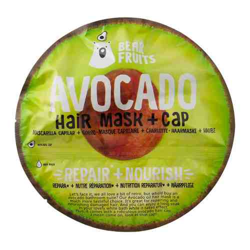 Маска для волос Bear Fruits + Шапочка Авокадо Восстановление и питание 20 мл арт. 3509448