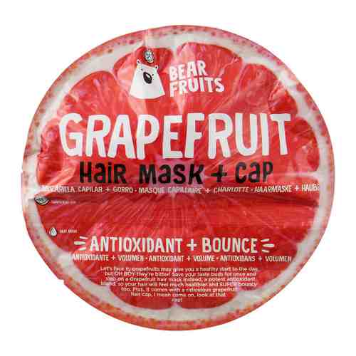 Маска для волос Bear Fruits + Шапочка Грейпфрут Заряд витаминов и антиоксидантов 20 мл арт. 3509467