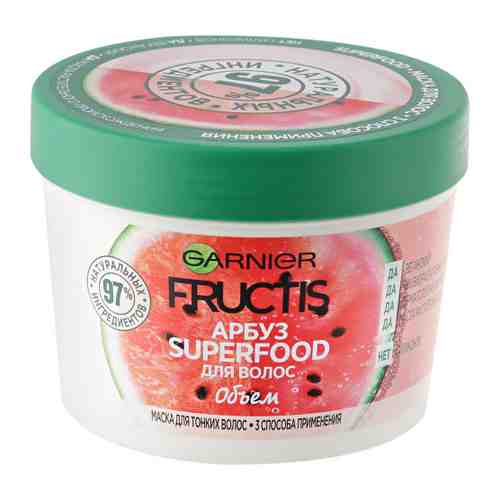 Маска для волос Fructis Garnier Superfood Арбуз 3в1 объем для тонких волос 390 мл арт. 3458269