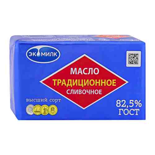 Масло Экомилк Традиционное сладко-сливочное несоленое 82.5% 380 г арт. 3518537