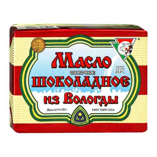 Масло из Вологды сливочное шоколадное 62% 180 г арт. 3177984