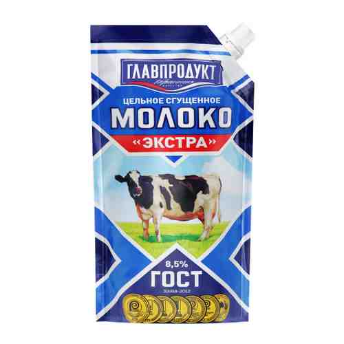 Молоко Главпродукт Экстра сгущенное с сахаром ГОСТ 270 г арт. 3461231