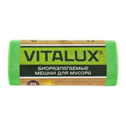 Мешки для мусора Vitalux биоразлагаемые особопрочные зеленые 30 л 20 штук арт. 3472733