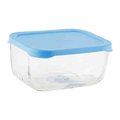 Контейнер пищевой Pasabahce Snow Box стеклянный с голубой пластиковой крышкой 400 мл арт. 3423060