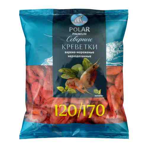 Креветки Polar неразделанные варено-мороженые 120/170 500 г арт. 3497878