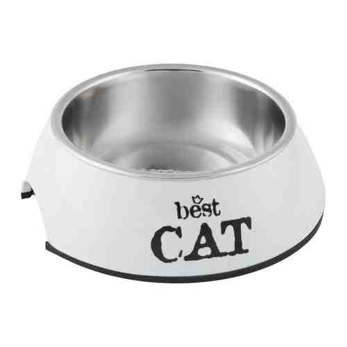 Миска Beeztees Best Cat 2 в 1 серая для кошек 160 мл 14.5х4.5 см арт. 3462034