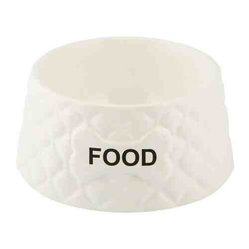 Миска КерамикАрт Food керамическая белая для животных 680 мл арт. 3462436