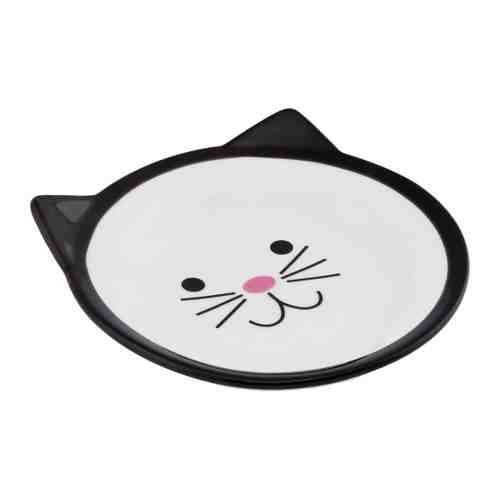 Миска КерамикАрт керамическая Мордочка кошки черная для кошек 150 мл арт. 3474793