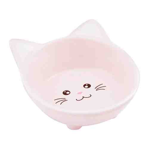 Миска КерамикАрт керамическая Мордочка кошки розовая для кошек 200 мл арт. 3474716