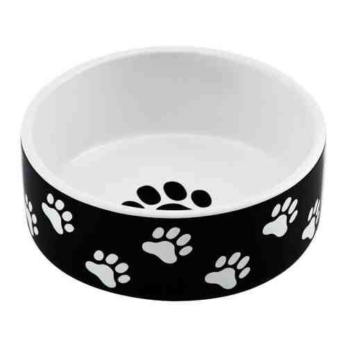 Миска КерамикАрт керамическая с лапками черная для собак 420 мл арт. 3474767