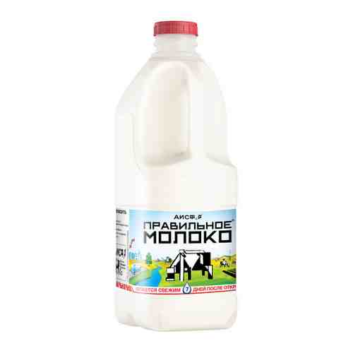 Молоко АИСФеР Правильное питьевое пастеризованное 3.2-4% 2 л арт. 3364664