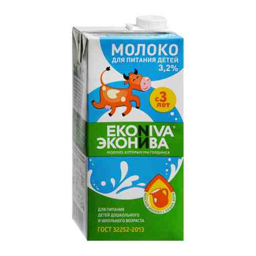 Молоко ЭкоНива ультрапастеризованное с 3 лет 3.2% 1 л арт. 3515663