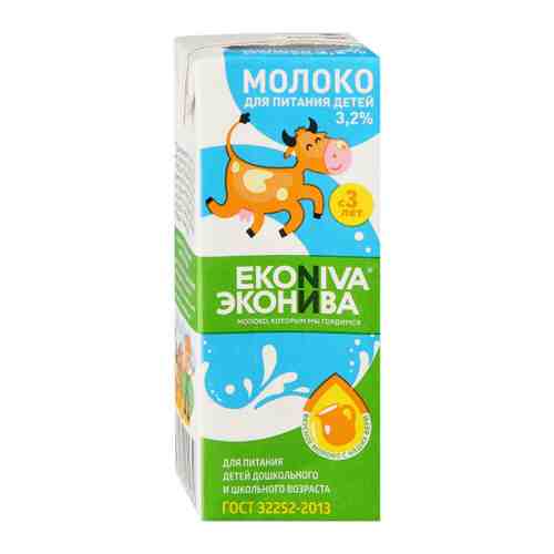 Молоко ЭкоНива ультрапастеризованное с 3 лет 3.2% 200 мл арт. 3438168