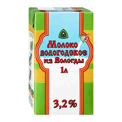 Молоко Вологда Вологодское ультрапастеризованное 3.2% 1 л арт. 3509612