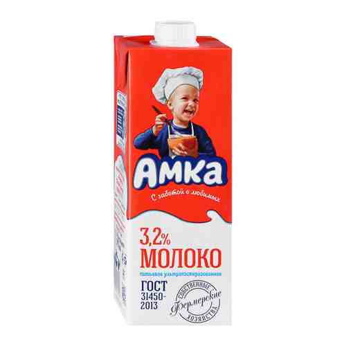Молоко Амка ультрапастеризованное 3.2% 975 мл арт. 3429273