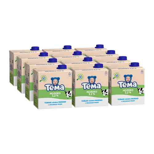Молоко Тема детское ультрапастеризованное 3.2% 12 штук по 500 мл арт. 3438165
