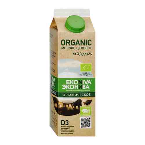 Молоко пастеризованное ЭкоНива Organic цельное 3.3%-6% 1 л арт. 3518820