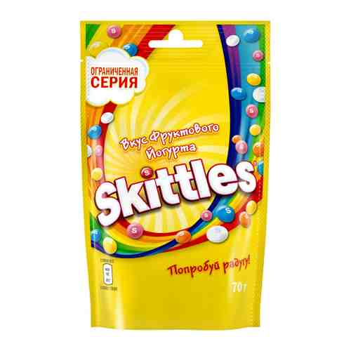 Драже Skittles Фруктовый йогурт в разноцветной глазури 70 г арт. 3520270