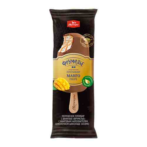 Мороженое Свитлогорье Фрумелье Эскимо пломбир с ванилью с манго в молочном шоколаде 15% 80 г арт. 3438038