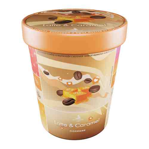 Мороженое Петрохолод пломбир Latte Сaramel со вкусом кофе с молочной солёной карамелью 300 г арт. 3416329