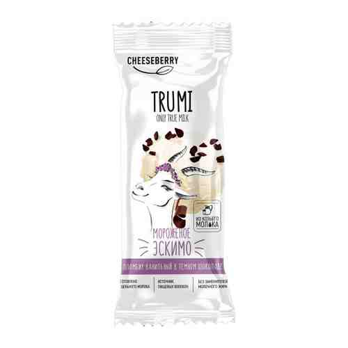 Мороженое Trumi by Cheeseberry Эскимо пломбир ванильный в темном шоколаде 70 г арт. 3501119