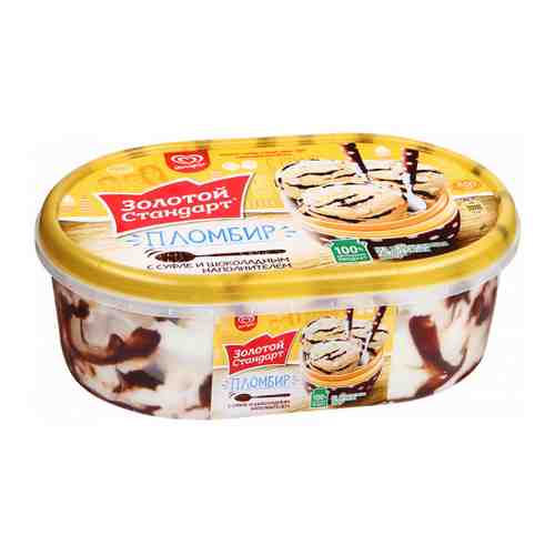 Мороженое Золотой Стандарт пломбир с суфле и шоколадным наполнителем 475 г арт. 3324834