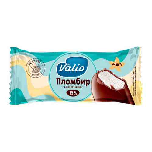 Мороженое Valio Эскимо пломбир с ароматом ванили в молочном шоколаде 15% 80 г арт. 3439517