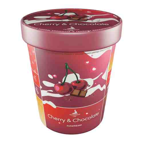 Мороженое Петрохолод пломбир Cherry Chocolate Вишня и кусочками темного шоколада 300 г арт. 3416328