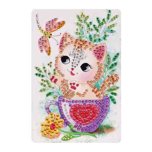 Мозаика Color Puppy алмазная Котенок в чашке 10x15 см арт. 3513811