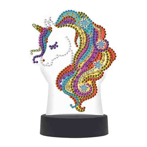 Мозаика Color Puppy алмазная светильник Единорог 7 цветов свечения арт. 3513798