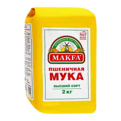 Мука Makfa пшеничная высший сорт 2 кг арт. 3223483