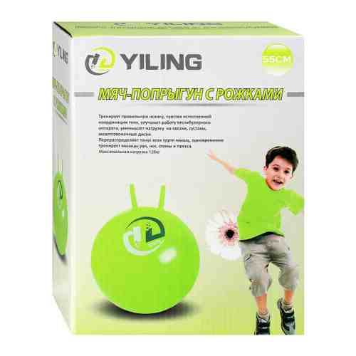 Мяч-попрыгун YL-Sports с рожками салатовый 55 см арт. 3458326