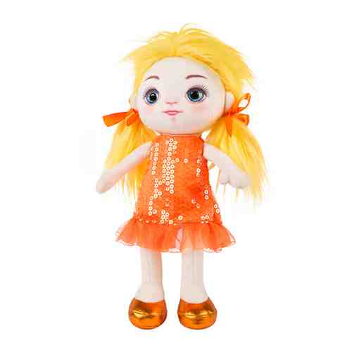 Мягкая игрушка Maxitoys Dolls Кукла Милена в оранжевом платье в коробке 35 см арт. 3428764