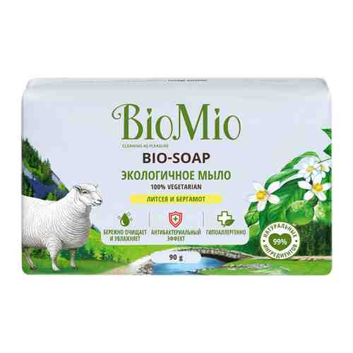 Мыло туалетное BioMio Bio-Soap экологичное с эфирными маслами Литсея и бергамот 90 г арт. 3428586