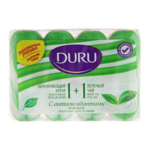 Мыло туалетное Duru 1+1 Зеленый чай и крем 4 штуки по 90 г арт. 3263371