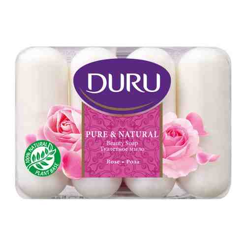 Мыло туалетное Duru pure&nature роза 4 штуки по 85 г арт. 3508056