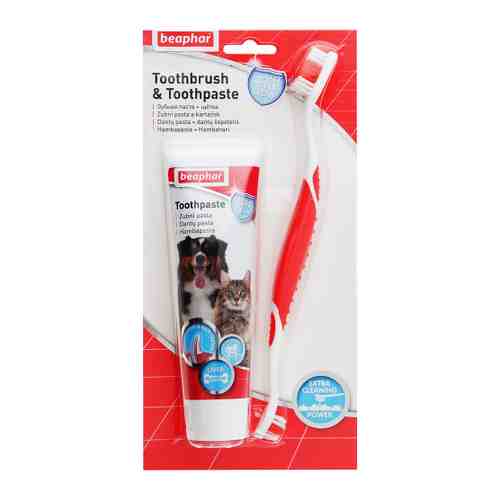 Набор Beaphar Toothpaste зубная паста и щетка для собак и кошек 100 г арт. 3497614