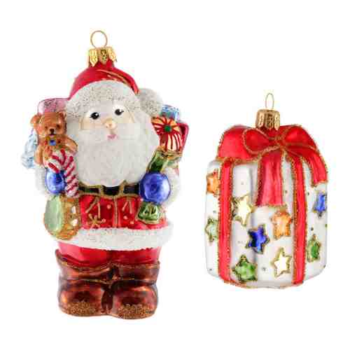 Набор Irena Санта с мишкой и сахарной палочкой и подарок со звёздами арт. 3483985