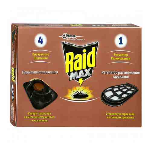 Набор от тараканов Raid Max регулятор размножения и приманки 4 штуки арт. 3106663