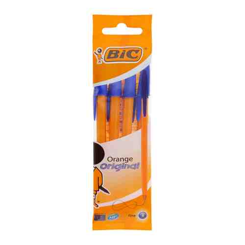 Набор шариковых ручек Bic Оранж синих 4 штуки (толщина линии 0.3 мм) арт. 3404677